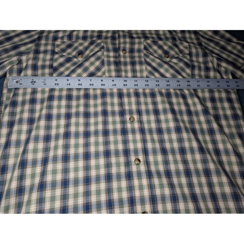 Pendleton Frontier Long Sleeve‎ Snap Button Shirt Men's Small Blue/ Green - Picture 13 of 15
